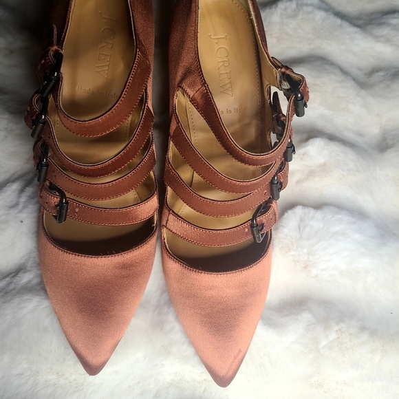 J. Crew Shoes - J. Crew Rust Heels with Pointed Toe and Strappy Design